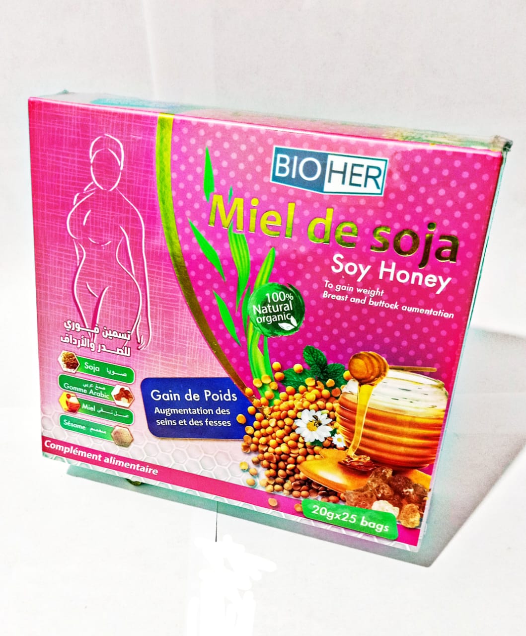 MIEL SOJA POUR GAGNER DU PIODS PRODUIT ORIGINAL 25 STICKS DE 20 G.